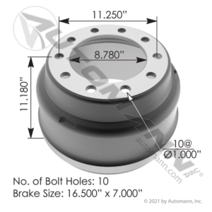 BRAKE DRUM 16.5in X 7in