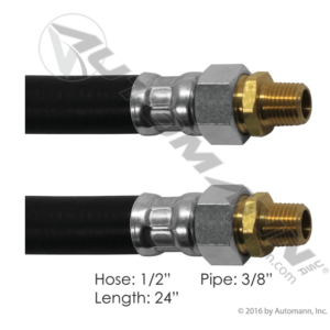 AIR HOSE ASSY 1/2in 3/8in SWIVELS-24in L