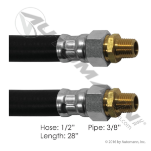 AIR HOSE ASSY 1/2in 3/8in SWIVELS-28in L