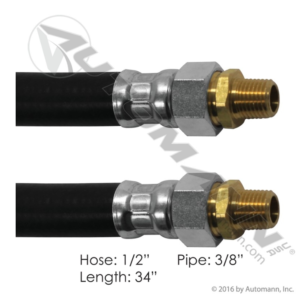 AIR HOSE ASSY 1/2in 3/8in SWIVELS-34in L