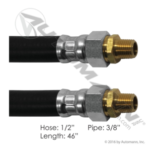 AIR HOSE ASSY 1/2in 3/8in SWIVELS-46in L
