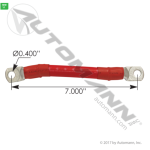 CABLE BATT STACKABLE 2/0 7in RED