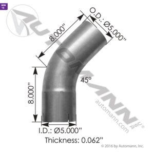 EXHAUST ELBOW 5IN 45 DEGREE ID-OD ALZ