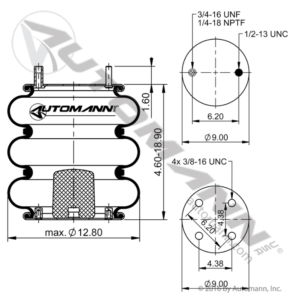 AIR SPRING TRIPLE CONVOLUTED
