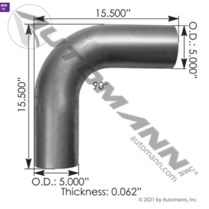 EXHAUST ELBOW 5IN 90 DEG OD-OD ALZ